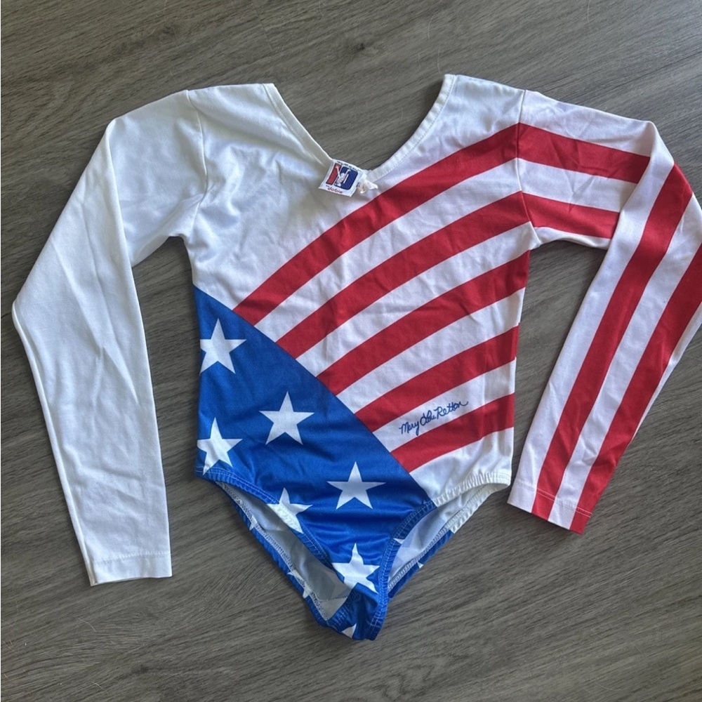 Mary Lou Retton Olympic USA Dobie Kids leotard - Vintage 80’s - Size 10/12